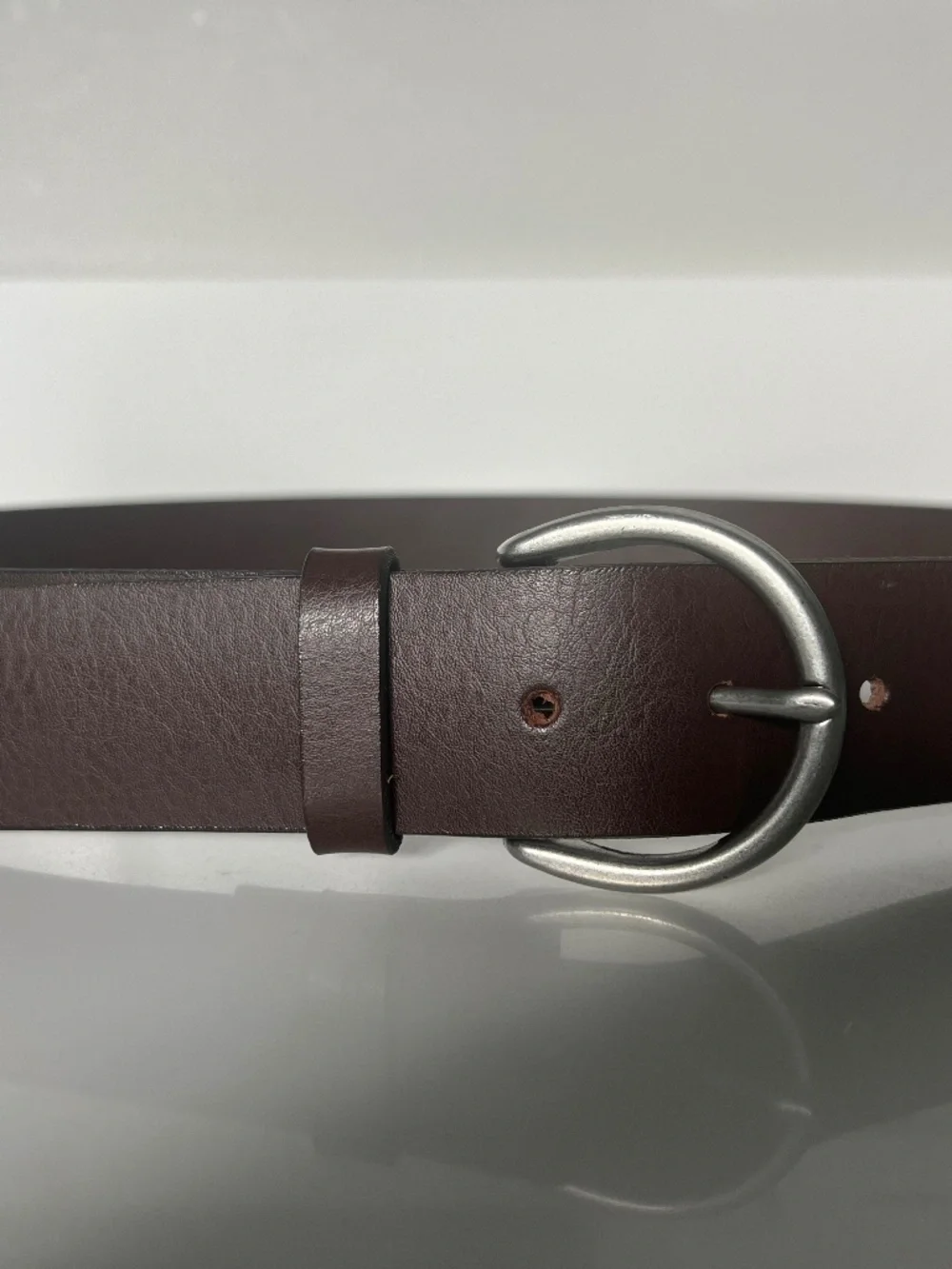 Women's Gap Pu Coated Split Leather Belt in Brown Color: Medium